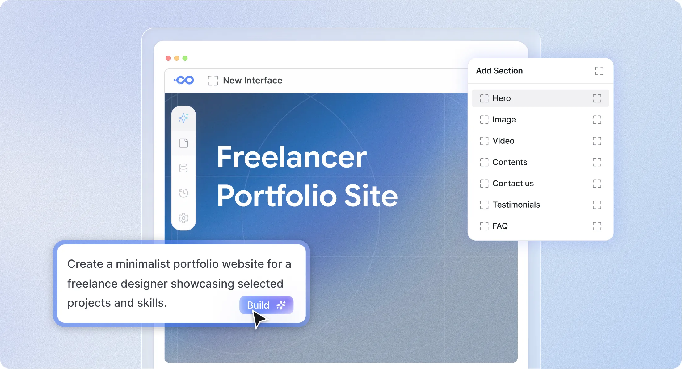 Nadoo.io AI website builder screen