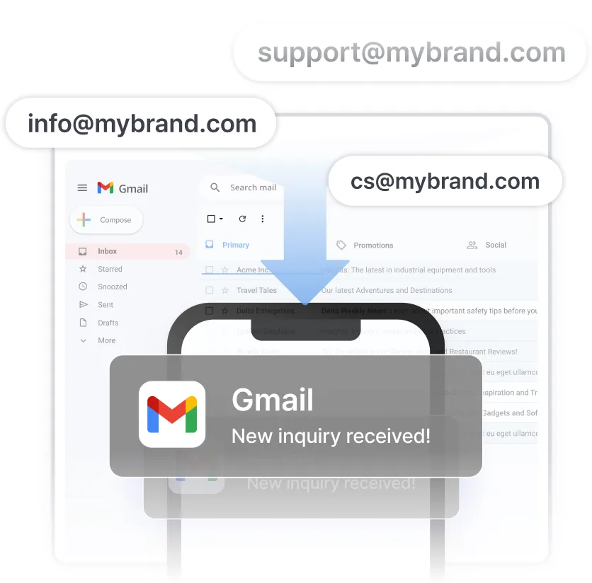 Domain email being forwarded to a personal inbox