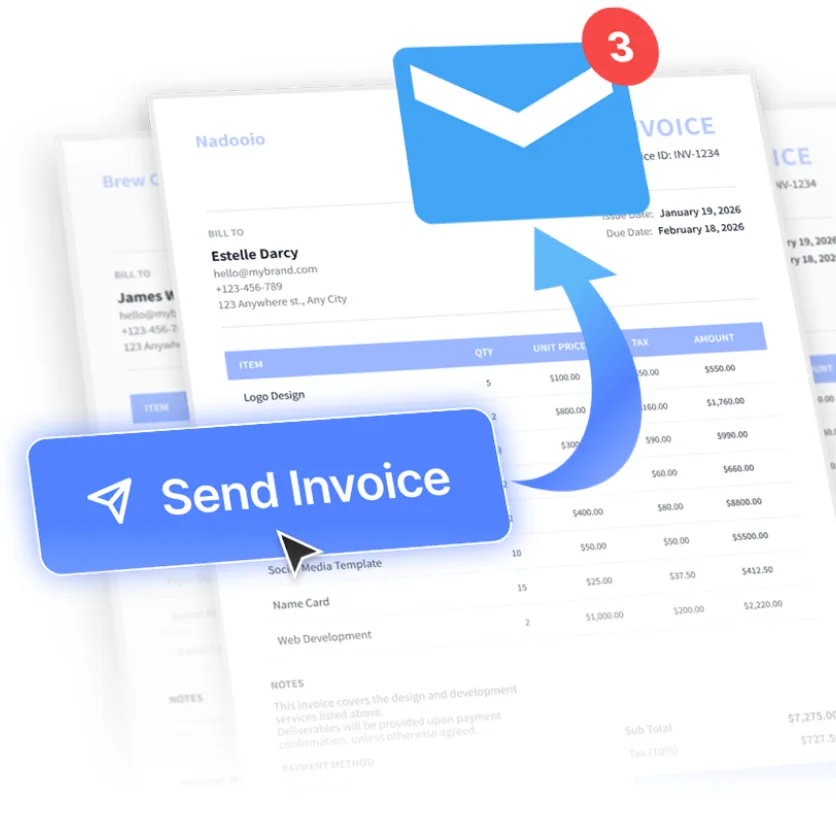 Issuing and sending an invoice