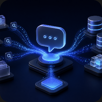 3D asset representing data chat